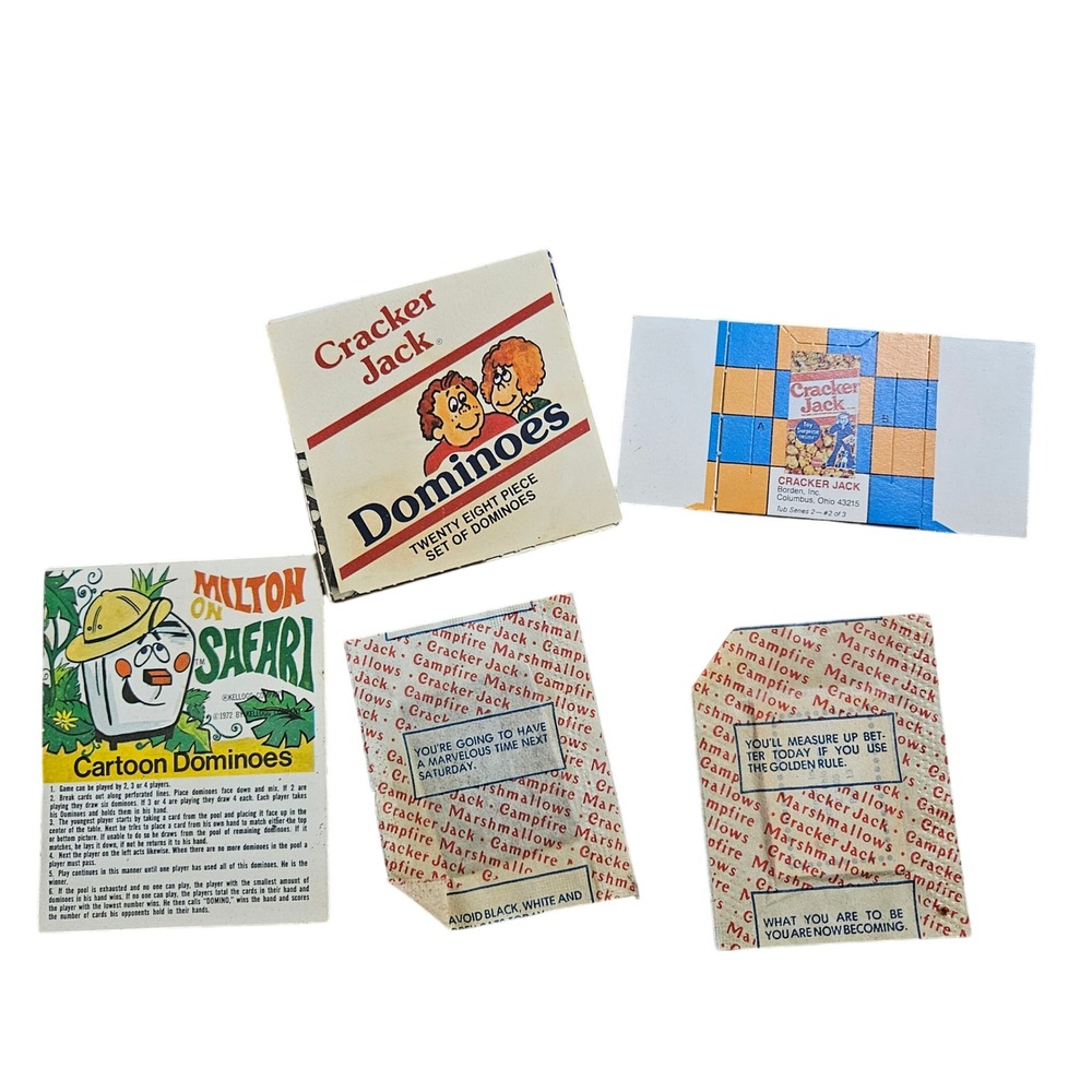 Vintage Lot 1972 Kellogg's Milton Safari Dominoes Cracker Jack Prize Game Retro